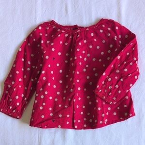 babyGap red dotted cotton twill swing peasant blouse 18-24 months baby girl
